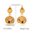 Wholesale Women's Ins Style Geometric Heart Shaped Stainless Steel Electroplated Earrings