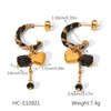 Wholesale Women's Ins Style Geometric Pattern Heart Pendant Jewelry Set Stainless Steel Electroplated Necklace Bracelet Earrings Ring With Cuban Link Chain