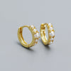 Wholesale Women's Ins Style Geometric Pearl Earrings S925 Silver Electroplated