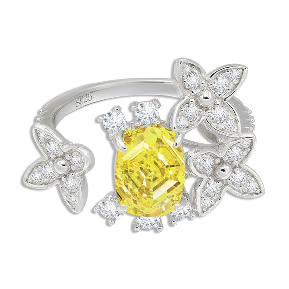 Wholesale Women's Ins Style Geometric 925 Silver Electroplated Open Ring