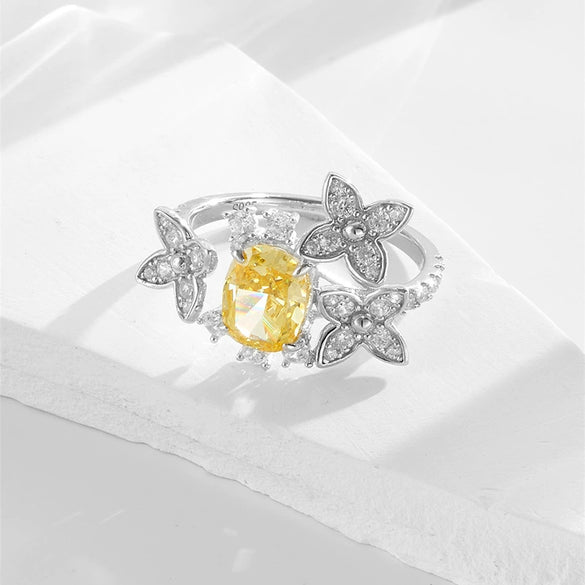 Wholesale Women's Ins Style Geometric 925 Silver Electroplated Open Ring