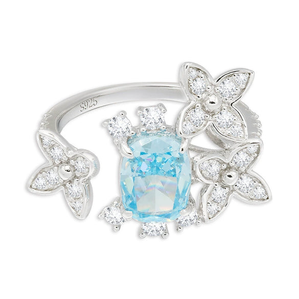 Wholesale Women's Ins Style Geometric 925 Silver Electroplated Open Ring