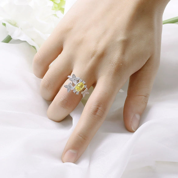 Wholesale Women's Ins Style Geometric 925 Silver Electroplated Open Ring