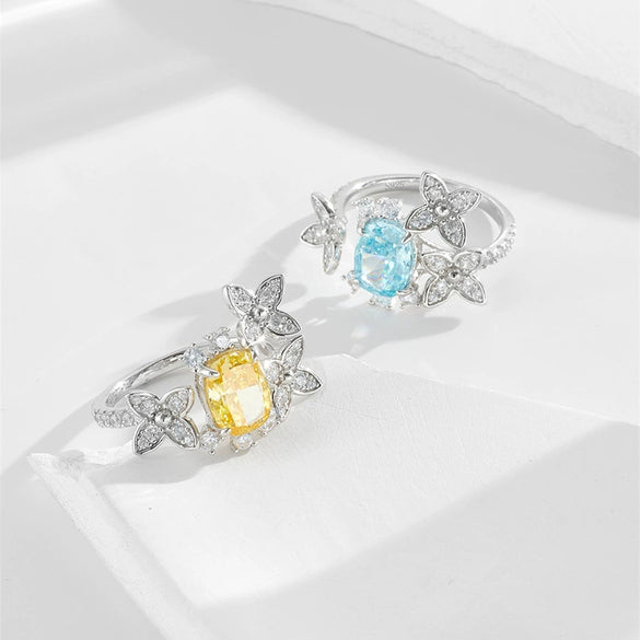 Wholesale Women's Ins Style Geometric 925 Silver Electroplated Open Ring