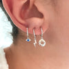 Wholesale Women's Ins Style Geometric Silver Needle Copper Electroplated Lightning Pendant Earrings
