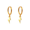 Wholesale Women's Ins Style Geometric Silver Needle Copper Electroplated Lightning Pendant Earrings