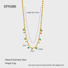 Wholesale Women's Ins Style Geometric Stainless Steel And Titanium Steel Electroplated Ball Chain Necklace With Green Dongling Pendant