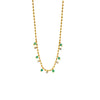 Wholesale Women's Ins Style Geometric Stainless Steel And Titanium Steel Electroplated Ball Chain Necklace With Green Dongling Pendant
