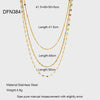 Wholesale Women's Ins Style Geometric Stainless Steel And Titanium Steel Electroplated Three Layer Necklace