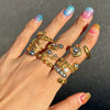 Wholesale Women's Ins Style Geometric Stainless Steel Electroplated Adjustable Open Ring