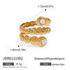 Wholesale Women's Ins Style Geometric Stainless Steel Electroplated Adjustable Open Ring