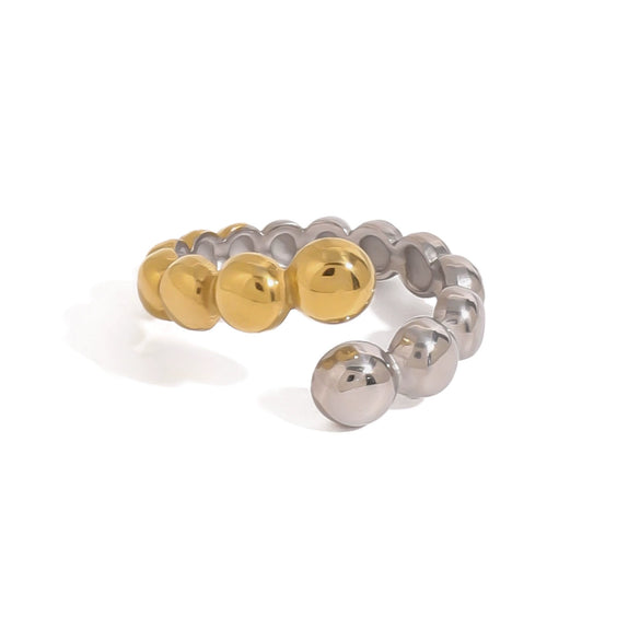 Wholesale Women's Ins Style Geometric Stainless Steel Electroplated Adjustable Open Ring