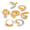 Wholesale Women's Ins Style Geometric Stainless Steel Electroplated Adjustable Open Ring