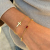 Wholesale Women's Ins Style Geometric Stainless Steel Electroplated Birthstone Bracelet Set