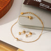 Wholesale Women's Ins Style Geometric Stainless Steel Electroplated Earrings And Bracelet Jewelry