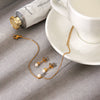 Wholesale Women's Ins Style Geometric Stainless Steel Electroplated Earrings And Bracelet Jewelry