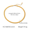 Wholesale Women's Ins Style Geometric Stainless Steel Flat Snake Chain Electroplated Necklace