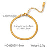 Wholesale Women's Ins Style Geometric Stainless Steel Flat Snake Chain Electroplated Necklace