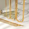 Wholesale Women's Ins Style Geometric Stainless Steel Flat Snake Chain Electroplated Necklace
