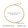 Wholesale Women's Ins Style Geometric Stainless Steel Flat Snake Chain Electroplated Necklace