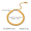 Wholesale Women's Ins Style Geometric Stainless Steel Flat Snake Chain Electroplated Necklace