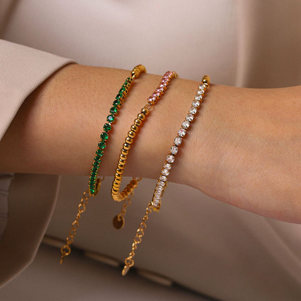 Wholesale Women's Ins Style Geometric Stainless Steel Gold Plated Bracelet Jewelry