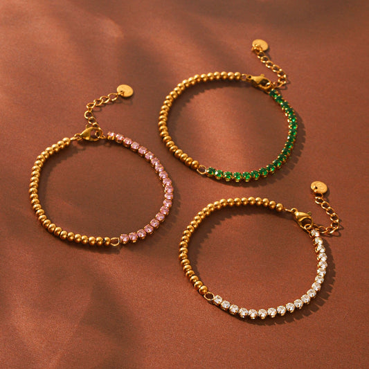 Wholesale Women's Ins Style Geometric Stainless Steel Gold Plated Bracelet Jewelry