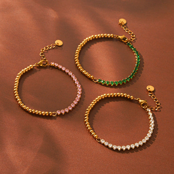 Wholesale Women's Ins Style Geometric Stainless Steel Gold Plated Bracelet Jewelry