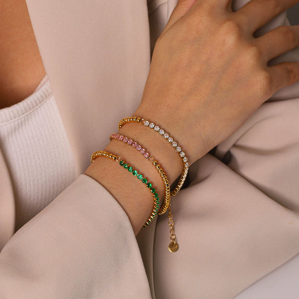Wholesale Women's Ins Style Geometric Stainless Steel Gold Plated Bracelet Jewelry