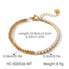 Wholesale Women's Ins Style Geometric Stainless Steel Gold Plated Bracelet Jewelry