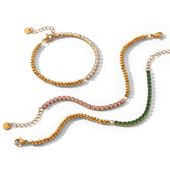 Wholesale Women's Ins Style Geometric Stainless Steel Gold Plated Bracelet Jewelry