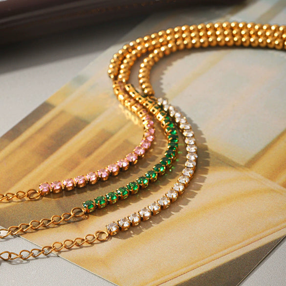 Wholesale Women's Ins Style Geometric Stainless Steel Gold Plated Bracelet Jewelry