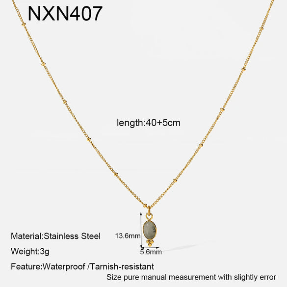 Wholesale Women's Ins Style Geometric Stainless Steel Jewelry Set With Pvd Furnace Vacuum Real Gold Plating Pendant Necklace And Earrings