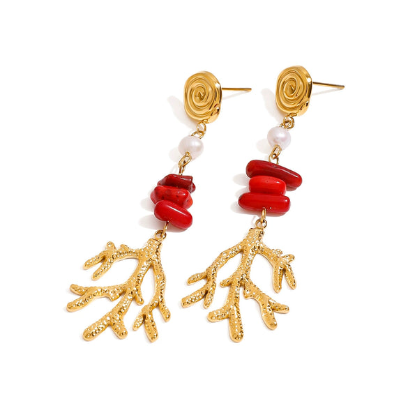Wholesale Women's Ins Style Geometric Stainless Steel 18K Electroplated Earrings