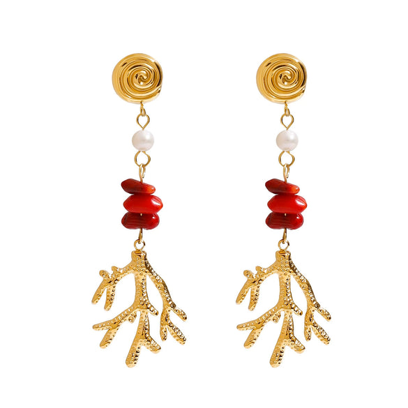 Wholesale Women's Ins Style Geometric Stainless Steel 18K Electroplated Earrings