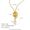 Wholesale Women's Ins Style Geometric Stainless Steel 18K Goldplated Knotted Water Drop Zircon Earrings And Necklace Jewelry