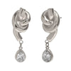 Wholesale Women's Ins Style Geometric Stainless Steel 18K Goldplated Knotted Water Drop Zircon Earrings And Necklace Jewelry