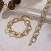 Wholesale Women's Ins Style Geometric Stainless Steel Oval Chain Bracelet With 18K Gold Vacuum Plating