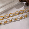 Wholesale Women's Ins Style Geometric Stainless Steel Oval Chain Bracelet With 18K Gold Vacuum Plating
