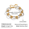 Wholesale Women's Ins Style Geometric Stainless Steel Oval Chain Bracelet With 18K Gold Vacuum Plating