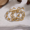 Wholesale Women's Ins Style Geometric Stainless Steel Oval Chain Bracelet With 18K Gold Vacuum Plating