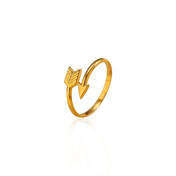 Wholesale Women's Ins Style Geometric Stainless Steel Titanium Steel Ring With Vacuum Real Gold Plating In Pvd Furnace