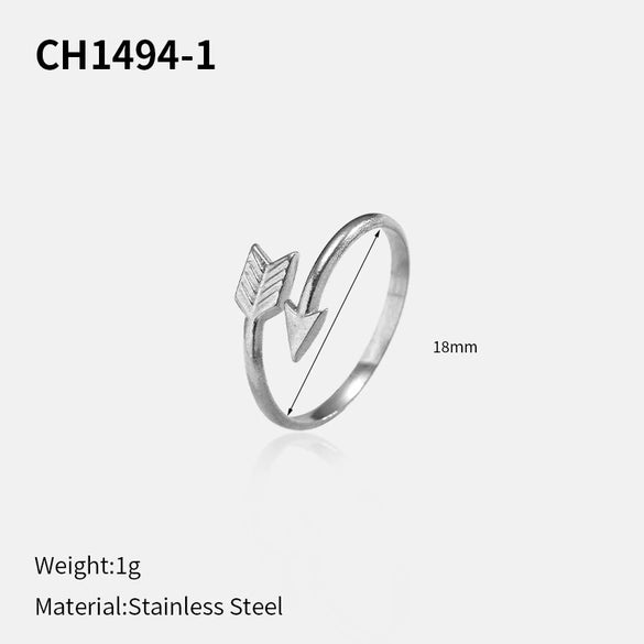 Wholesale Women's Ins Style Geometric Stainless Steel Titanium Steel Ring With Vacuum Real Gold Plating In Pvd Furnace