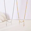 Wholesale Women's Ins Style Geometric Star Stainless Steel 18K Gold Plated Necklace Tassel Choker Jewelry