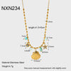 Wholesale Women's Ins Style Geometric Star Stainless Steel 18K Gold Plated Pendant Necklace