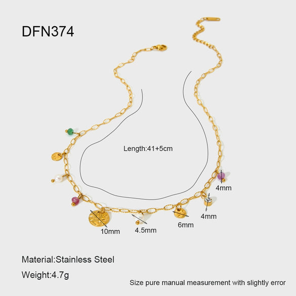 Wholesale Women's Ins Style Geometric Titanium Steel And Stainless Steel Pendant Necklace With Electroplating
