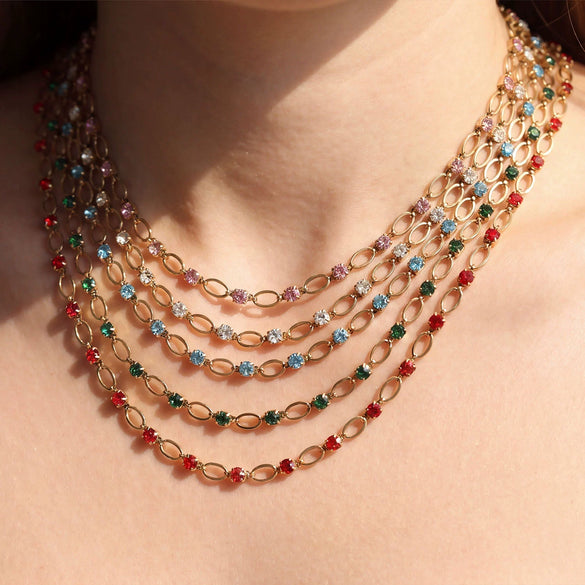 Wholesale Women's Ins Style Geometric Wave Stainless Steel Electroplated Paper Clip Chain Necklace