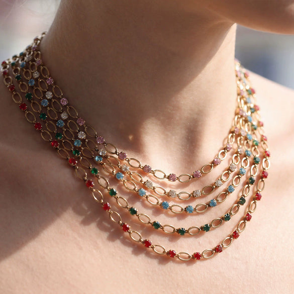 Wholesale Women's Ins Style Geometric Wave Stainless Steel Electroplated Paper Clip Chain Necklace