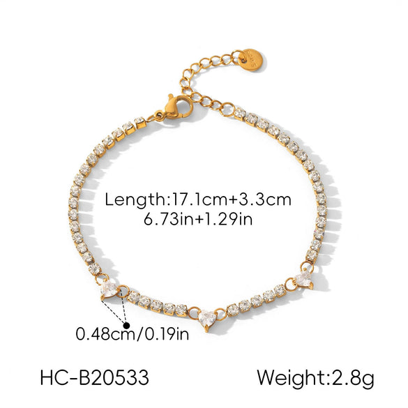 Wholesale Women's Ins Style Gold Plated Geometric Stainless Steel Bracelet