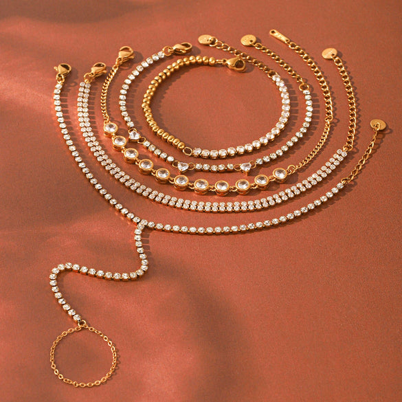 Wholesale Women's Ins Style Gold Plated Geometric Stainless Steel Bracelet